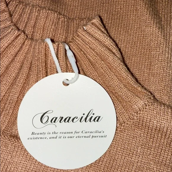 Women's Tan Knit Sweater and Pants Set - Picture 5 of 10